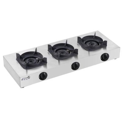 China Outdoor Unique Design 3 Burner Gas Stove Restaurant Gas Cooker Cooktop for sale