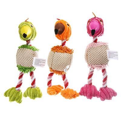 China Sustainable Pet Toys Flamingo Shape Plush Sounding Toys Big And Small Dog Toys for sale