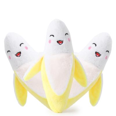 China Low Price Pet Squeak Toys Viable High Quality Plush Sounding Paper Banana Fruit-Single for sale