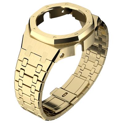 China 316L Stainless Steel Gien Creatives 2021 New 316L SS Luxury Metal Strap Mod Case Bezel Case For GA2100 4th Generation IP Gold Modified Parts for sale