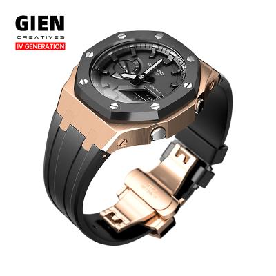 China 316L stainless steel Gien creatives 2021 new 316L SS luxury metal strap mod case bezel case for GA2100 4th generation modified parts for sale