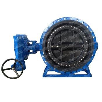 China General Big Flange Double Size NBR Rubber Seal Butterfly Valve With Gear Operation Factory for sale