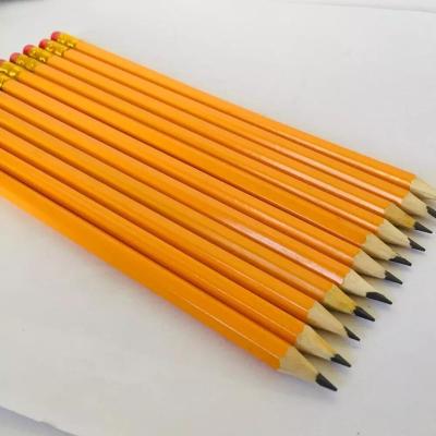 China office & Cheap School Pencil Custom Printed #2 7 Inch Yellow Wooden Writing And Drawing Pencil And HB Eraser With Logo for sale