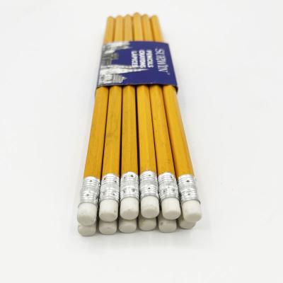 China office & Customhb High Quality School Pencil Yellow Pencil With Eraser For Kids, Bulk No.2 Yellow Pencil for sale