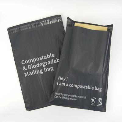 China Puncture Proof / Tearproof /Strength OEM Factory Customized Degradable Self Adhesive Bio Mailing Bags Black Courier Postage Mailing Bags for sale