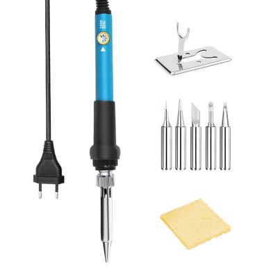 China Pencil Grip European standard 60w Adjustable temperature soldering iron set 8 electronic welding rework station repair soldering iron tools for sale