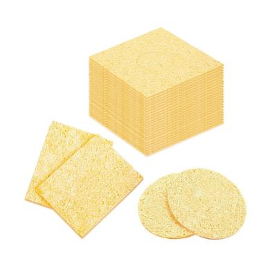 China Expands to Full Size when Hydrated High temperature resistant cleaning compressed wood pulp cotton welding sponge Biodegradable welding head cleaning sponge for sale