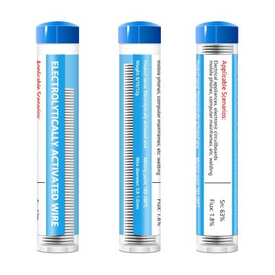 China Low melting point Portable pen holder solder tube with lead solder wire Sn63 tin lead rosin core 10g for sale