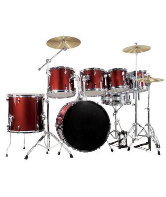 China Factory Wholesale 7PCS Percussion Instrument Training Acoustic Drum Set Adult Drum Kit for sale