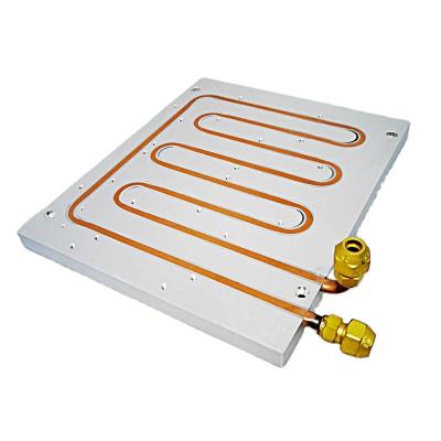 China Aluminum IGBT Water Cooling Plate Cold Plate Refrigeration Radiator With Copper Pipe for sale