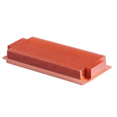 China CNC Aluminum High Power Large Fin Heatsink Custom Skiving Copper Radiator for sale