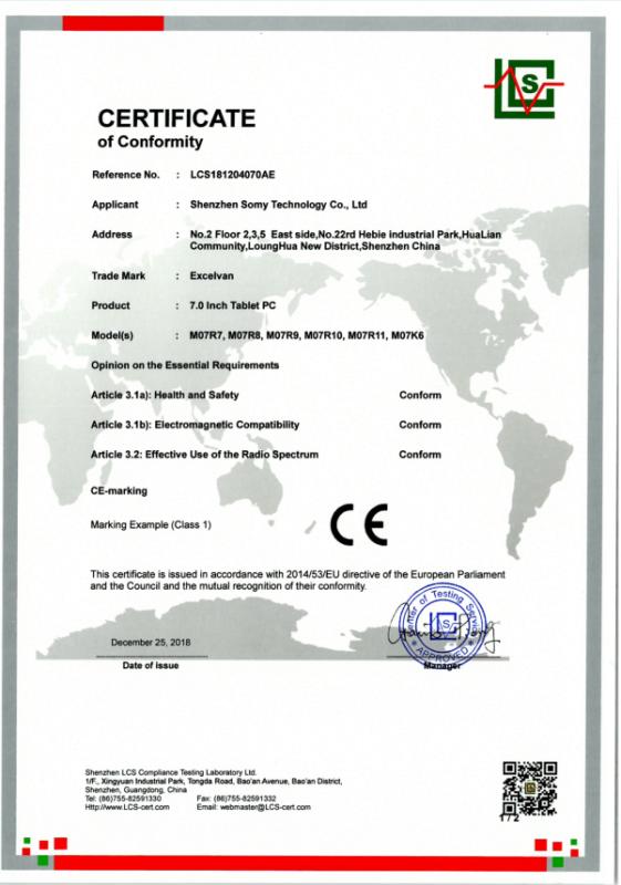 CE - Shenzhen Somy Technology Co., Ltd.