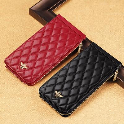 China High-end Exquisite Sheepskin Multiple Card Slots Leather Anti-magnetic Card Bag Women's Card Wallet One Piece Slightly for sale