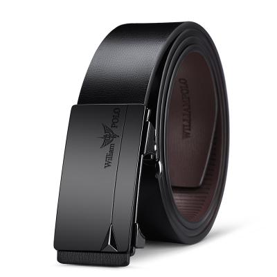 China New Arrival Cowhide WILLIAMPOLO Buckle Genuine Leather Belts Black Brown Mens Custom Cow OEM Customized Belt Men for sale