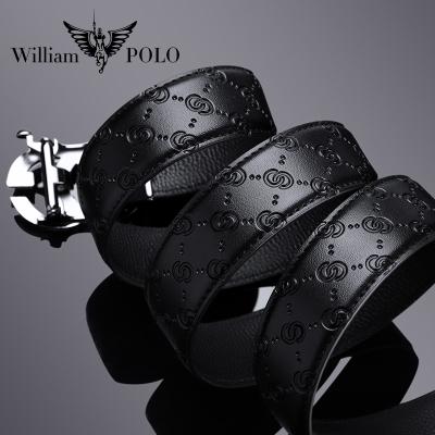 China Fashion.Casual.Business WILLIAMPOLO Accept Genuine Leather Belt Mens Luxury Brand Designer Luxury Brand Designer Automatic Leather Belt Strap Buckle Fashion Belt Gold Custom Made for sale