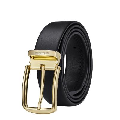 China Fashion.Casual.Business Men's Belt Gold Luxury Brand Designer Belts Pin Buckle Genuine Leather Strap WILLIAMPOLO for sale