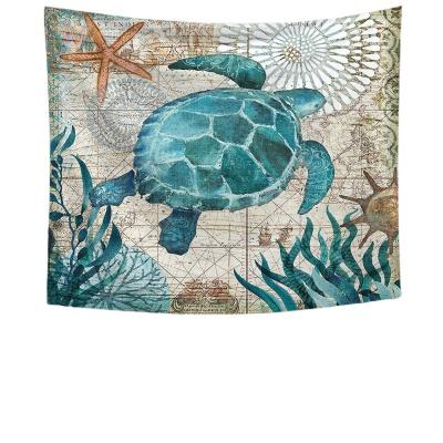 China Wholesale Polyester Twill Aquatic Creatures Printed India Hippie Hanging Tapestries for sale