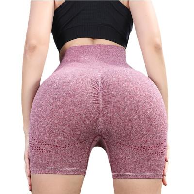 China Breathable Comfortable Women Nude Stretch Breathable Fast Drying Soft Hip Lift High Elastic Sports Fitness Shorts Seamless Yoga Shorts for sale