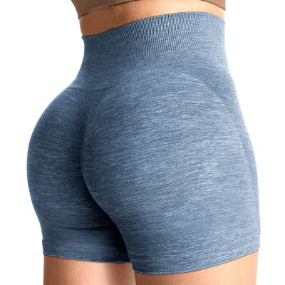 China Breathable 2023 Ins Fashion Comfortable Breathable Summer Running High Waist Sports Fitness Seamless Women Yoga Shorts Wholesale Custom for sale