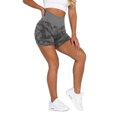 China Fashionable Camouflage Sports Yoga Shortwear Breathable Women Stretch Fitness Breathable Butt Lift Yoga Shorts Quick Dry Gym Leggings Wholesale for sale