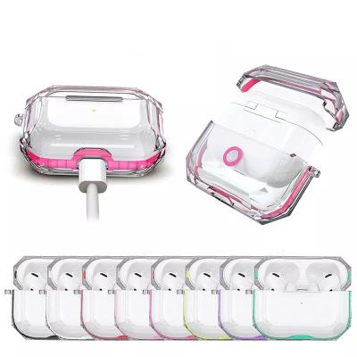 China Crystal Clear Transparent Earphone Cases Protector For AirPods Pro Case Shockproof Cover Device For AirPods pro for sale