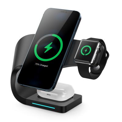 China NEW Smart Watch 3 in1 Wireless Charging Dock for smart phone for apple watch7 magnetic wireless charging stand for sale