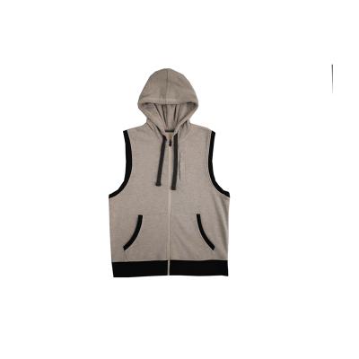 China Wholesale High Quality Mens Gym Zipper Sleeveless Slim Fit Hoodies Viable Cycling Vest for sale