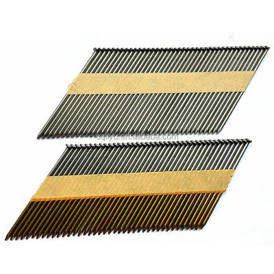 China 34 Degree Paper Collated Framing Stick Nails Paper Stick Drive Pins Hardware Fasteners 7.0mm Head Dia for sale