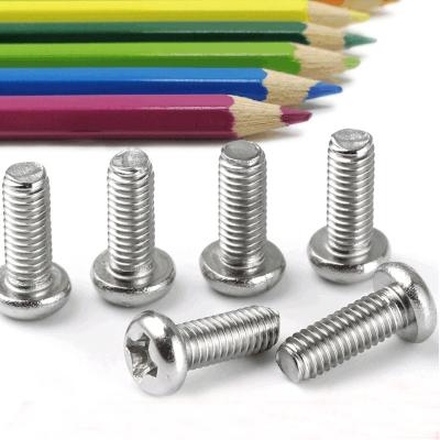 China ISO Standard ZINC Finish High Quantity Stainless Steel 304 Cross Round Head Pan Cutting Machine Screw for sale