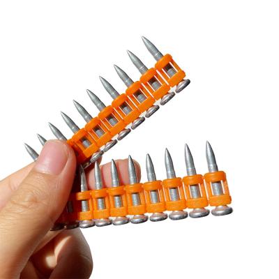 China Orange Jacket Bullet Ballistic Tip Nail for Hard Concrete Steel Nails Building Gas Nails for sale