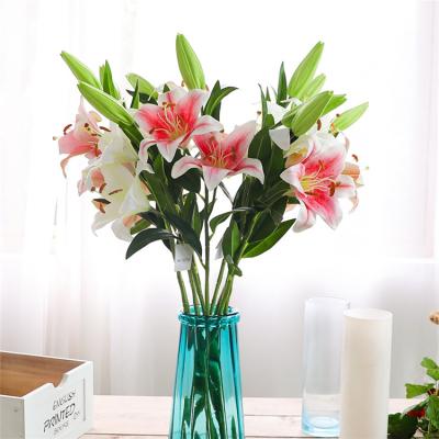 China Popular Hot Selling Fashion Lily Flower Promotional Simulation Flower Potted Flower for sale