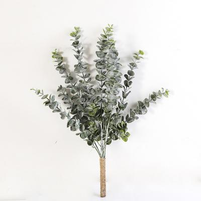 China Colorful high-end beautiful simulation artificial flower soft rubber eucalyptus leaves wedding home decoration bonsai plant factory direct sales for sale