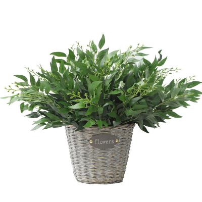 China Direct sales of beautiful artificial flower plant home decoration leaf plant colorful artificial wicker potted green plant for sale