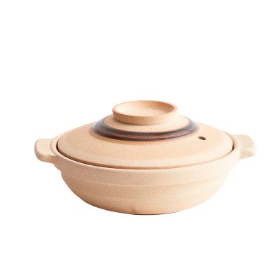 China Simple hot raw viable gas stove special pot clay handle imitation clay casserole pot small ears against the hot for sale