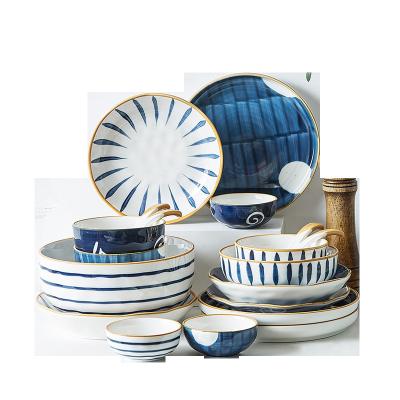 China Viable Japanese Tableware Set Creative Personality Japanese Tableware Set Rice Bowl Soup Bowl Household Porcelain Dinner Sets Creative for sale