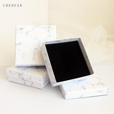 China Recycled Packaging Jewelry Cardboard Jewelry Box Shop Materials Small Jewelry Box Rings Necklaces Gift High Quality Marble Earrings Gift Box for sale