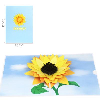 China Europe Customized Wholesale Creative Automatic Flower Greeting Cards Birthday Cards 3D Gifts Cards for sale