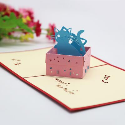 China Wholesale Custom Luxury Europe Singapore 3D Birthday Card Automatic Pop 3D Birthday Card Kids Happy Birthday Gift Vouchers For Amazon for sale