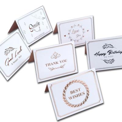 China Europe Amazon Gold Mother's Day Employee Customer Birthday Thank You Card Wedding Wish Greeting Card DIY Company Thank You Card for sale