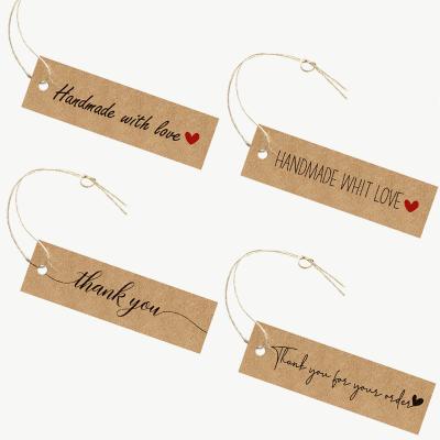 China Sustainable Custom High Quality Baking Small Kraft Paper Blank Label Gift Tag Custom Hang Tag for sale