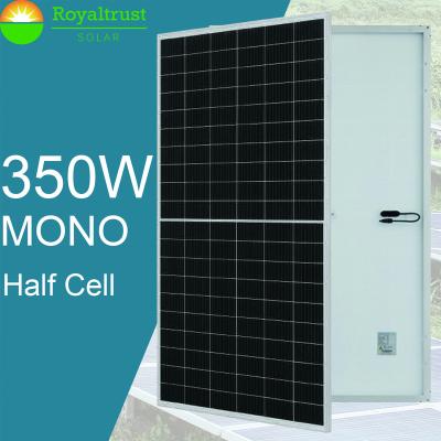 China Hot Selling Solares Costo 350w Solar Panels Solar Power System Half Cell PV Module Mono Solar Panel System For Home for sale