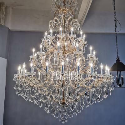 China Traditional Luxury Large Chandelier To Wedding Decoration Bar Hotel Home Decorative Chandelier Hanging Maria Theresa Large Crystal Lamp for sale