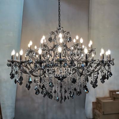 China Luxury Living Room Chandelier Maria Theresa Crystal Chandelier Living Room Wedding Dining Room Traditional Smoke Gray Crystal Chandelier for sale