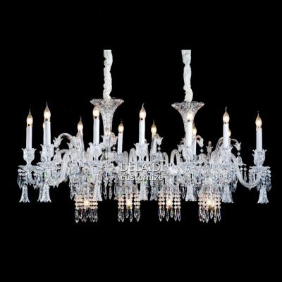 China New Style Traditional Italian Chandelier Light Fixture Modern Rectangular Crystal Chandelier Island Kitchen Chandelier Luxury for sale