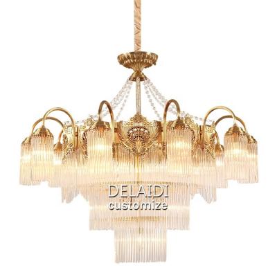 China Traditional Led New Design Chandeliers Lighting Copper Vintage Brass Chandelier Light Household Brass Lamp Chandeliers for sale