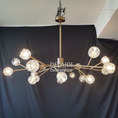 China Contemporary Crystal Chandelier Light Fixture Modern Living Room Villa Villa Pendant Lamps for sale