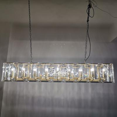 China Modern Contemporary Rectangle Chandeliers Lighting Fixtures Crystal Chandelier Rectangle For Restaurant Living Room Kitchen for sale