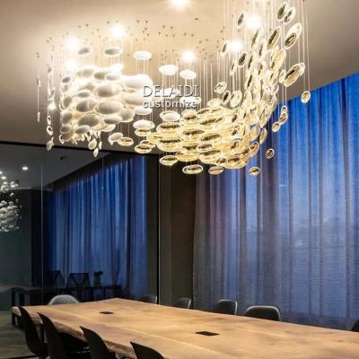 China Contemporary Customizable Restaurant Living Room Pendant Lighting Decoration Luxury Crystal Hanging Ceiling Led Chandelier Glass for sale