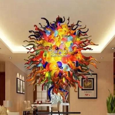 China Modern Decorative Modern Colorful Blown Glass Chandelier Hotel Lighting Fixture American Design Chandelier For Dining Room for sale