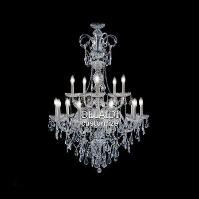 China Traditional Banquet Hotel Lobby Lounge Villa Wedding Vintage Candle Chandelier Pendant Lighting Candle Bohemian Crystal Chandelier for sale